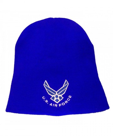 Skullies & Beanies 8" US AIR Force Officially Licensed Embroidered Winter Beanie Skull Cap hat - Blue - C112O2RPG1I $16.56