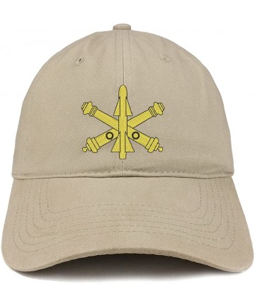Baseball Caps Air Defense Logo Embroidered Low Profile Brushed Cotton Cap - Khaki - CO188T8S08G $25.53