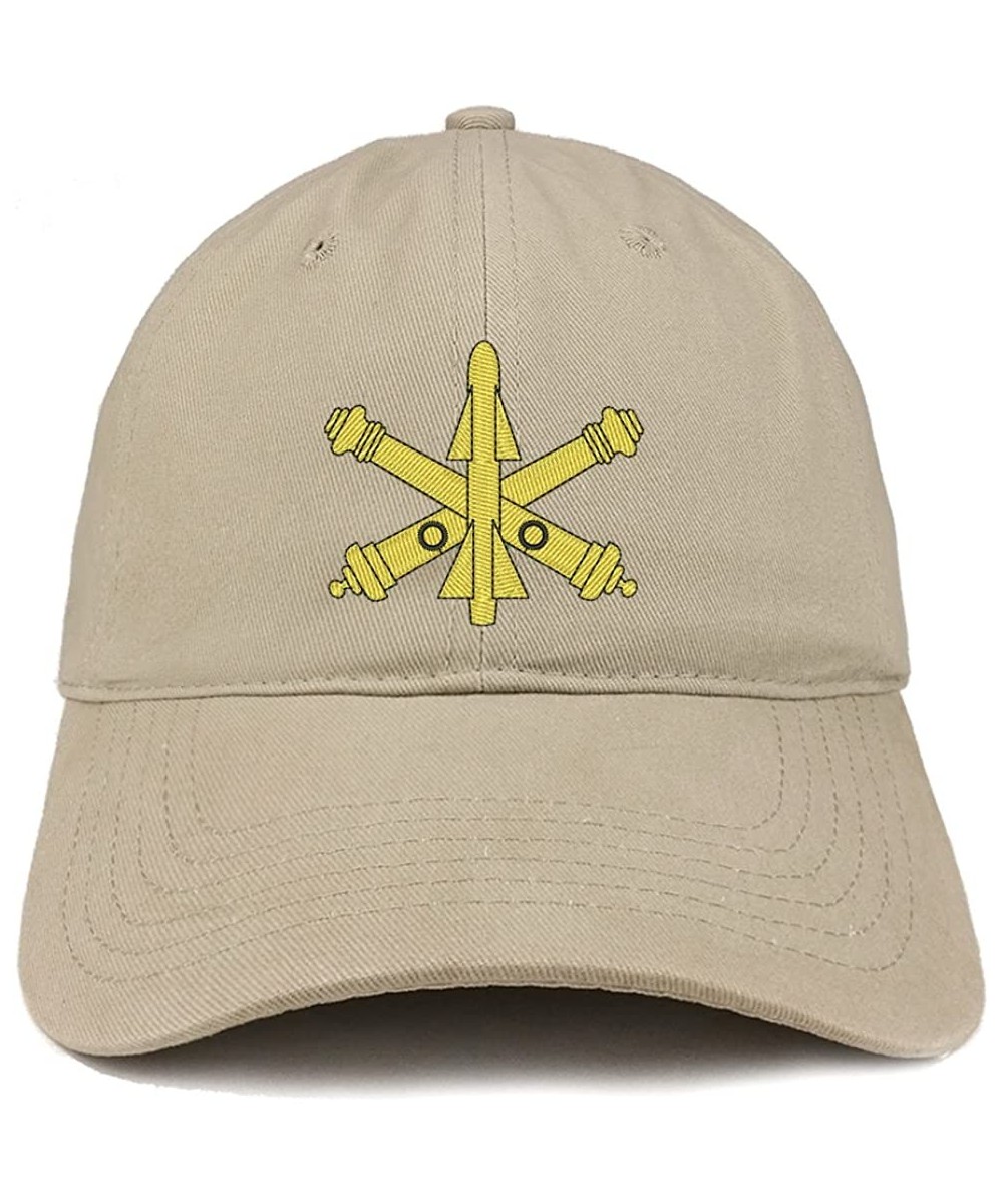 Baseball Caps Air Defense Logo Embroidered Low Profile Brushed Cotton Cap - Khaki - CO188T8S08G $25.53