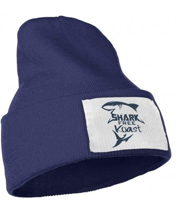 Skullies & Beanies Women & Men Stop Shark Finning Art Winter Warm Beanie Hats Stretch Skull Ski Knit Hat Cap - Navy - C718N6U...