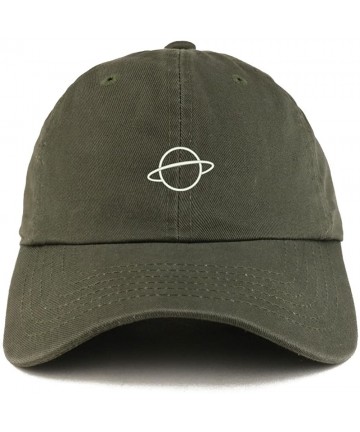 Baseball Caps Planet Embroidered Low Profile Soft Cotton Dad Hat Cap - Olive - CV18D52CKH2 $22.96