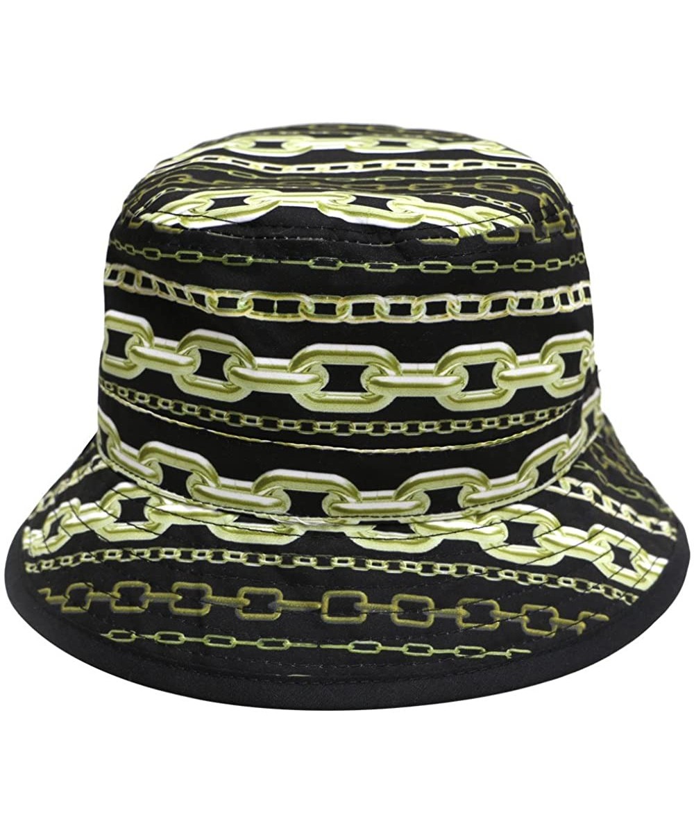 Bucket Hats Unisex Microfiber Patterned Bucket Hats - Multi Design - 1610 Gold - CK12BJKOZ11 $19.72