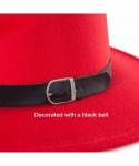 Fedoras Belt Fedora Hats for Women - Men Straw or Felt Hat Wide Brim Hat Women Sun Hat - CC192ZI9YL9 $20.63