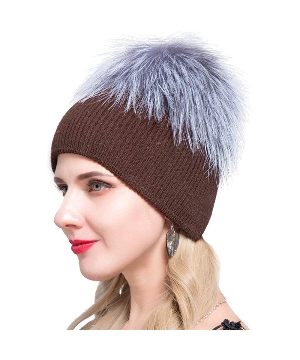 Skullies & Beanies Winter Women's Warm hat Fox Fur Straw hat Knitted Wool ski hat MS - C+y - C218ME996Z6 $33.41