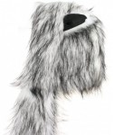 Skullies & Beanies Winter Plush Hooded Scarf Cute Animal Paw Gloves Pocket Soft Earflap Hat 3 in 1 - White - CC127FZVS1J $19.43