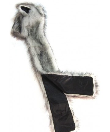 Skullies & Beanies Winter Plush Hooded Scarf Cute Animal Paw Gloves Pocket Soft Earflap Hat 3 in 1 - White - CC127FZVS1J $19.43