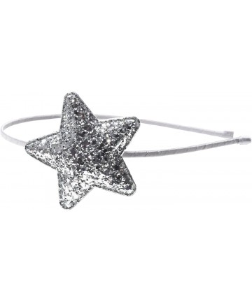 Headbands "Starlet" Glitter Puffy Star Headband - Silver - CO12CDJRCNP $23.62