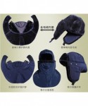 Balaclavas Unisex Winter Trooper Trapper Hat Hunting Hat Ushanka Ear Flap Chin Strap with Windproof Mask - Blue - C6186RT230O...
