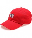 Baseball Caps USA American Flag Embroidered 100% Cotton Adjustable Strap Baseball Cap Hat - Flag - Red - C8183MQM8UU $14.77