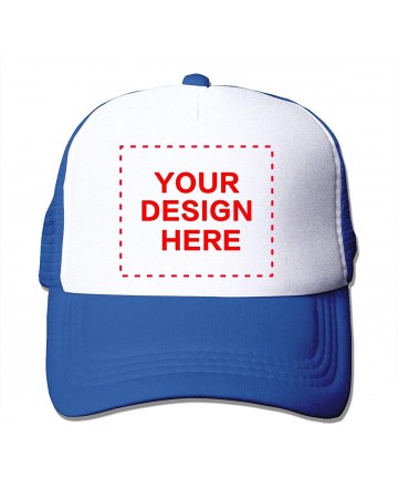 Baseball Caps Custom Mesh Baseball Caps Add Your Own Personalized Adjustable Sports Trucker Sun Hats - Blue - CI1964454L6 $29.66