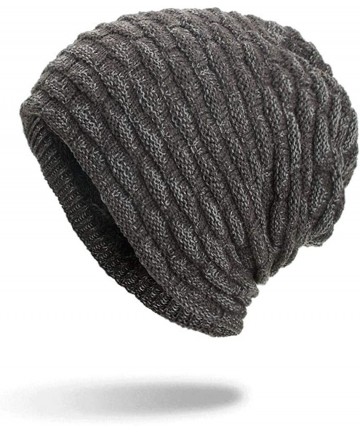 Skullies & Beanies Warm Oversized Chunky Soft Oversized Cable Knit Slouchy Beanie Winter Warm Knit Hat Skull Cap - Gray 3 - C...