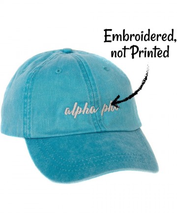 Baseball Caps Alpha Phi (N) Sorority Baseball Hat Cap Cursive Name Font A Phi - Bright Blue - CM188U59ZGS $29.73