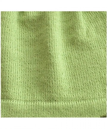 Skullies & Beanies 100% Alpaca Wool Knit Beanie Cap with Ear Flaps- Chullo Hat Women Men- One Size - Mint Green - CB189043A3X...