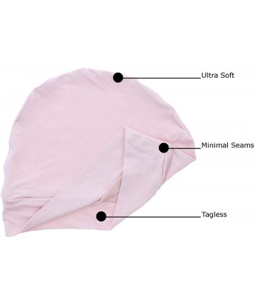 Skullies & Beanies Womens Soft Sleep Cap Comfy Cancer Hat with Studded Flip-Flops Applique - Light Pink - CJ12NABI6UV $21.64