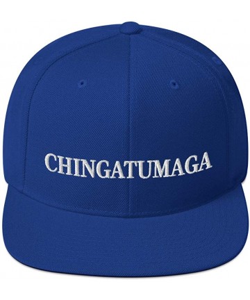 Baseball Caps CHINGATUMAGA Hat (Embroidered Wool Blend Snapback Hat) Chinga Tu MAGA Parody - Royal Blue - CK18ZC0LA9O $40.03