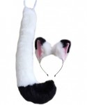 Headbands Party Cosplay Costume Fox Ears Faux Fur Hair Hoop Headband + Tail Set - C8 Polyester Set(white Black) - CS18UUXSKA0...