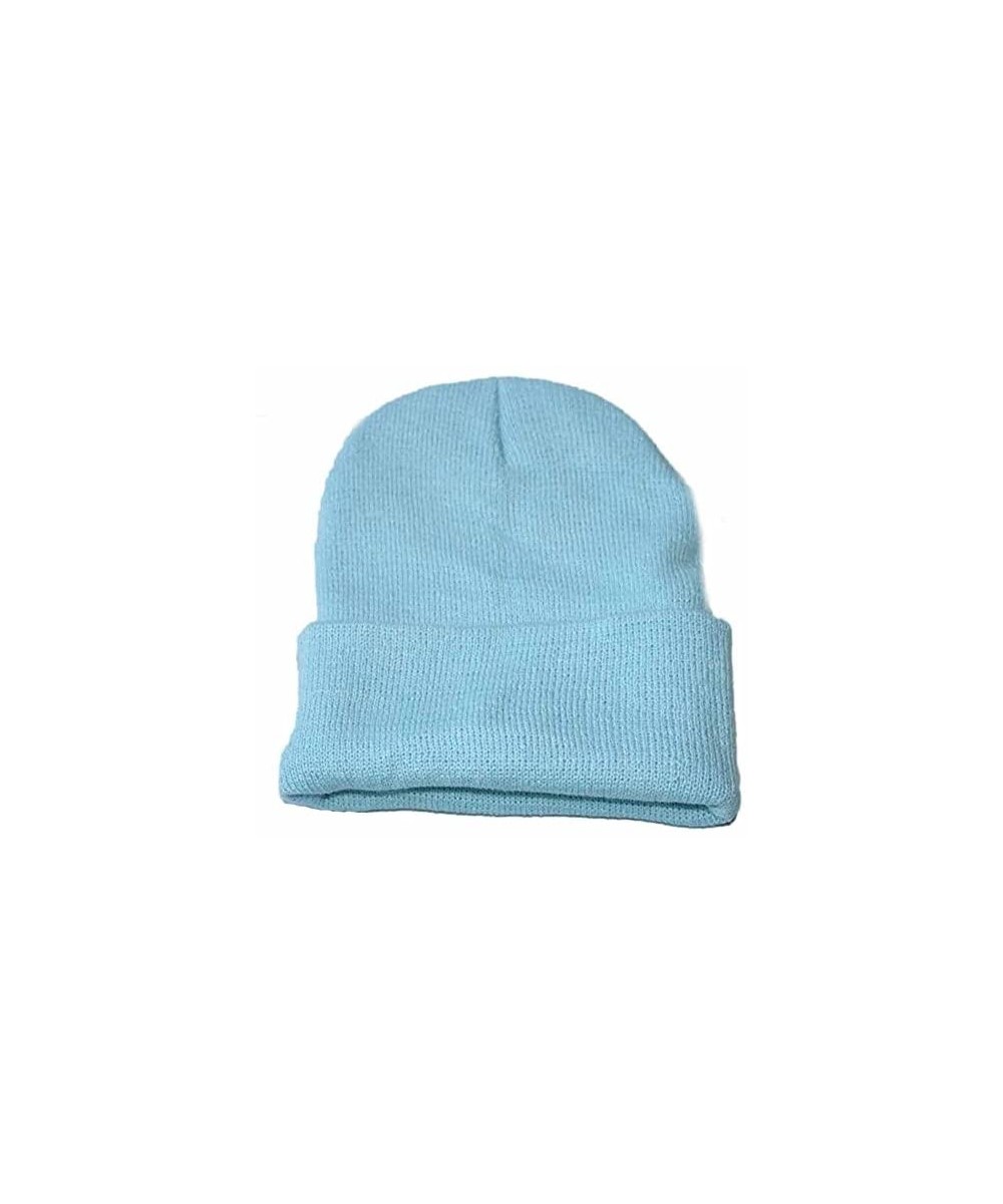 Skullies & Beanies Unisex Slouchy Knitting Beanie Hip Hop Cap Warm Winter Ski Hat - Light Blue - CQ18HYUOQLZ $13.44
