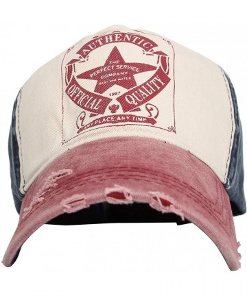 Baseball Caps Distressed Vintage Baseball Cap 100% Cotton Trucker Dad Hat KZ10033 - Wine - CN18QWZNDUO $18.85