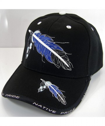 Baseball Caps Native Pride Feather Men's Adjustable Baseball Cap - Black-no Shadow - C217YG03LK4 $15.69