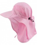 Sun Hats Outdoor Sun Hat Men Women Flap Fishing Hat Neck Face Cover Mesh Bucket Hat UPF 50+ - Pink - CQ18UWX9HO9 $16.71