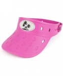 Visors Durable Adjustable Floatable Summer Visor Hat with Large Palm Tree Snap Charm - Pink - CG17YXT83SW $24.24