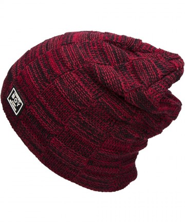 Skullies & Beanies Winter Warm Knitting Hats Wool Warm Hat Daily Slouchy hats Beanie Skull Cap - Red - CJ187DEZ7W5 $20.08