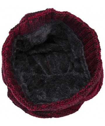 Skullies & Beanies Winter Warm Knitting Hats Wool Warm Hat Daily Slouchy hats Beanie Skull Cap - Red - CJ187DEZ7W5 $15.41