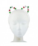 Headbands Silver Tone Red Green Bells Cat Ears Christmas Holiday Headband - C518IHKNDZZ $13.38