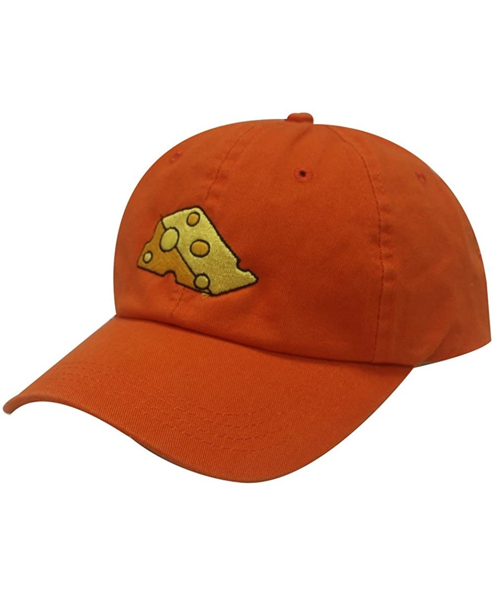 Baseball Caps Cheese Cotton Baseball Dad Caps - Orange - CE12MAWL2Y4 $15.50