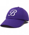 Baseball Caps Initial Hat Letter B Womens Baseball Cap Monogram Cursive Embroidered - Purple - C618TSNR3UR $16.89