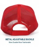 Baseball Caps Classic Mesh Hat Women Men for Outdoor Sports Baseball Cap Adjustable Velcro - Red - CR18WHL2RXL $12.23