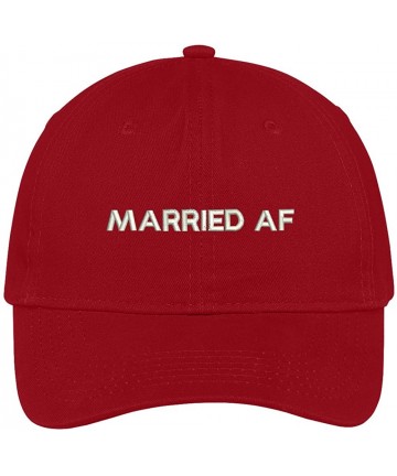 Baseball Caps Married Af Embroidered Soft Crown 100% Brushed Cotton Cap - Red - CD17YTH2UD2 $37.19