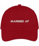 Baseball Caps Married Af Embroidered Soft Crown 100% Brushed Cotton Cap - Red - CD17YTH2UD2 $22.14