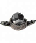 Bomber Hats Winter Trooper Trapper Hunting Faux Fur Hat Ear Flaps Aviator Snow Cap - Black Gray Lattices - C3188AXHTGS $17.91