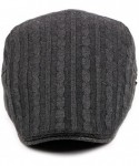 Newsboy Caps Solid Color Newsboy Caps Knitted Flat Cap Wool Duckbill Hat Ivy Golf Beret Hats - Dark Grey - CB18COR3044 $26.15