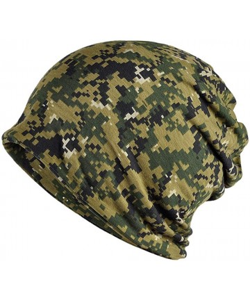 Skullies & Beanies Men Women's Cotton Baggy Slouchy Beanie Chemo Hat Cap Scarf - Army Green - CW193TYIG0Q $13.86