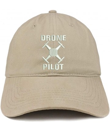Baseball Caps Drone Operator Pilot Embroidered Soft Crown 100% Brushed Cotton Cap - Khaki - CC18S35GCAN $26.33