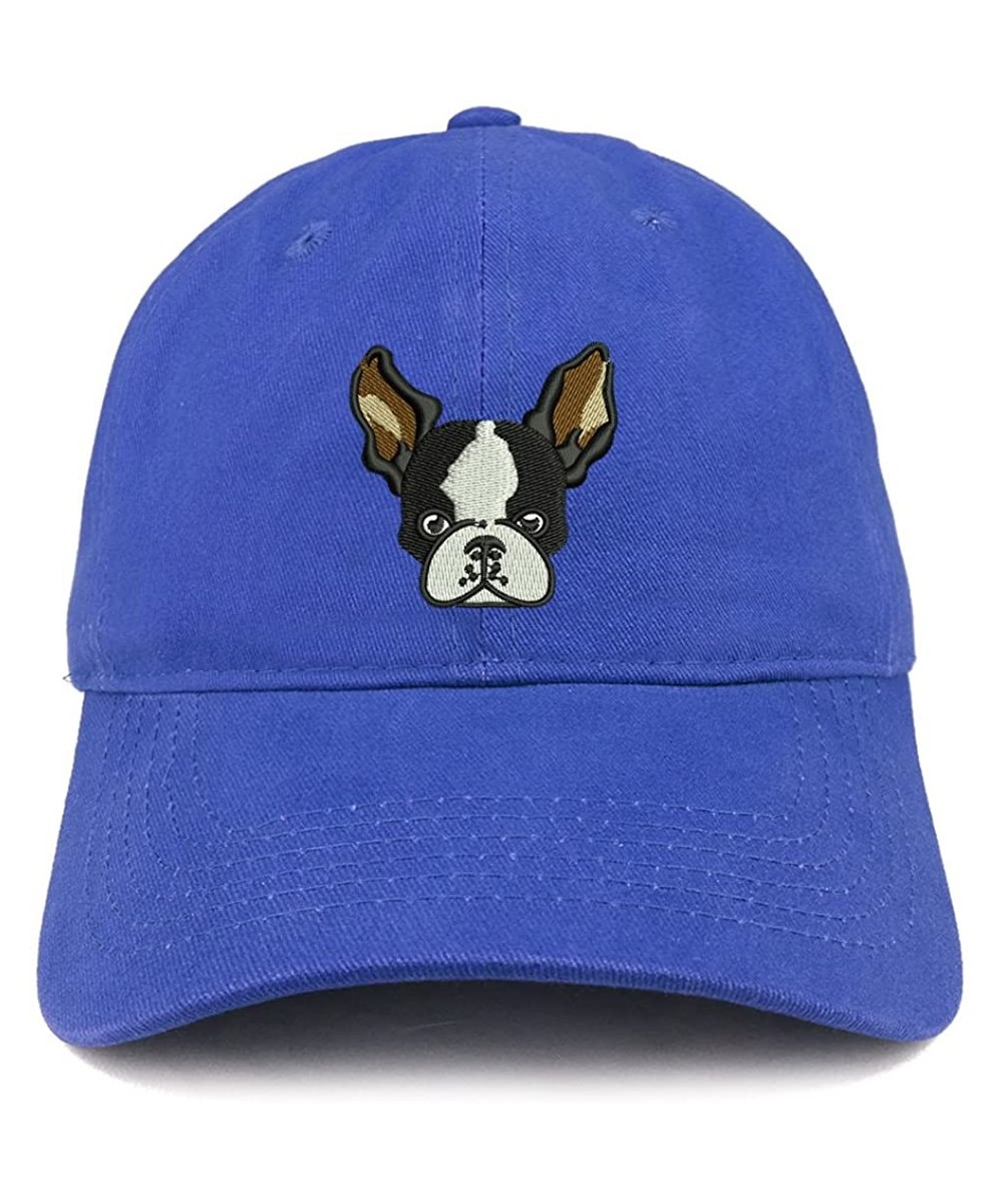 Baseball Caps Boston Terrier Embroidered Brushed Cotton Dad Hat Ball Cap - Royal - CJ180D8WU9W $23.91