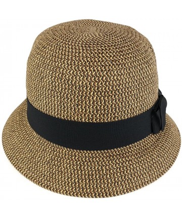 Sun Hats Womens Trendy Cloche Paper Braid Bucket Hat - Brown Tweed - C417YYZ5SZ3 $34.82