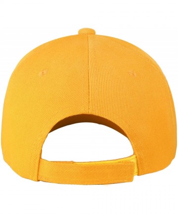 Baseball Caps Wholesale 12-Pack Baseball Cap Adjustable Size Plain Blank Solid Color - Gold - CS196G3RD9U $34.23
