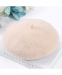 Berets Wool Beret Hat-Solid Color French Style Winter Warm Cap for Women and Girls- Lady Casual Use - Beige - CR1930MI5RU $13.98