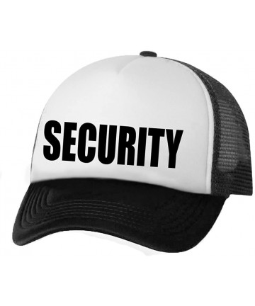 Baseball Caps Security Truckers Mesh Snapback hat - White/Black - CF11N8GFWYT $24.29