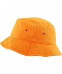 Bucket Hats Unisex Washed Cotton Bucket Hat Summer Outdoor Cap - (1. Bucket Classic) Orange - CF18HZA3GU8 $13.75