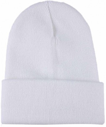 Fedoras Unisex Classic Knit Beanie Women Men Winter Leopard Hat Adult Soft & Cozy Cute Beanies Cap - White C - CK192R775DN $1...