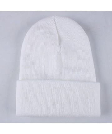 Fedoras Unisex Classic Knit Beanie Women Men Winter Leopard Hat Adult Soft & Cozy Cute Beanies Cap - White C - CK192R775DN $1...