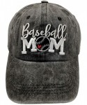 Baseball Caps Women's Baseball Mom Hat Vintage Ballcap Washed Distressed Dad Cap - Baseball Mom Love - Black - CD18TDZXTL4 $1...