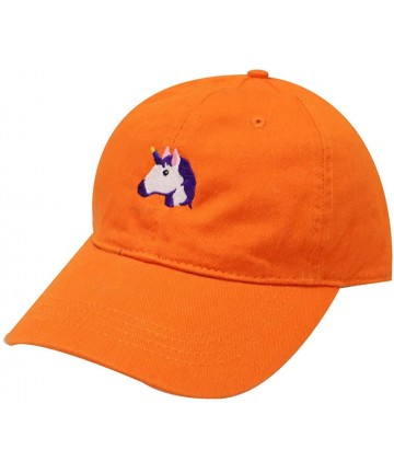Baseball Caps Unicorn Cotton Baseball Dad Caps - Orange - C112ODXSJ49 $17.02