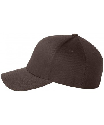 Baseball Caps Silver Wooly Combed Stretchable Fitted Cap Kappe Baseballcap Basecap - Brown - CS11NSI3HKD $29.21