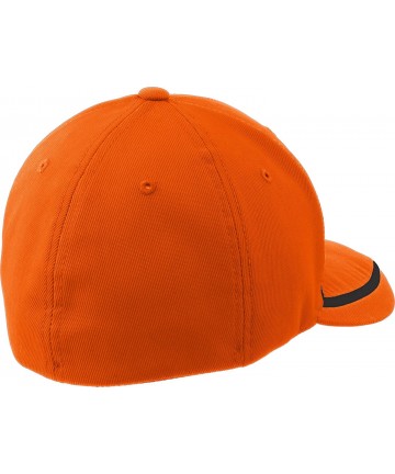 Baseball Caps Men's Flexfit Performance Colorblock Cap - Deep Orange/Black - CZ11QDSJWOP $27.44