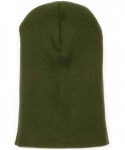 Skullies & Beanies Thick Plain Knit Beanie Slouchy Cuff Toboggan Daily Hat Soft Unisex Solid Skull Cap - Olive - C418KN588CW ...